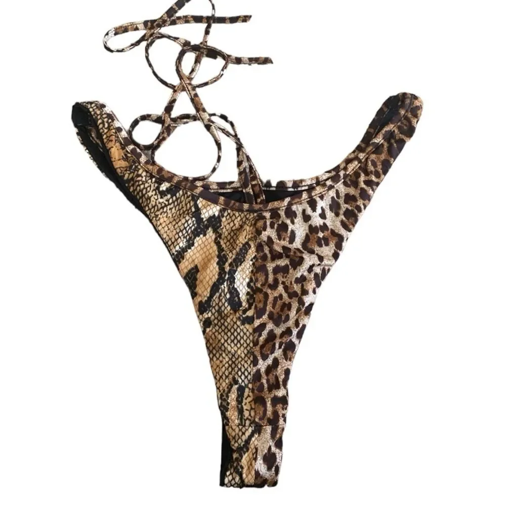 Leopard Print Bikini Bottoms Size L